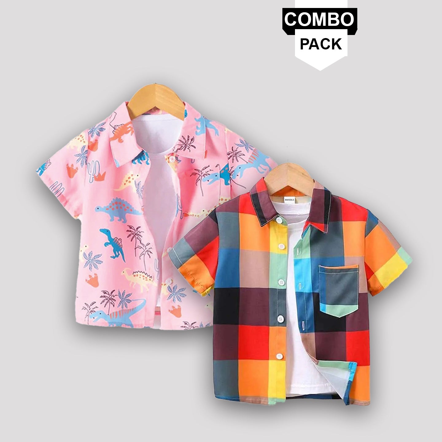 Toddler Kids Boy Shirt Pink Diano And Box (Combo Pack Of 2) Shirt For Boy