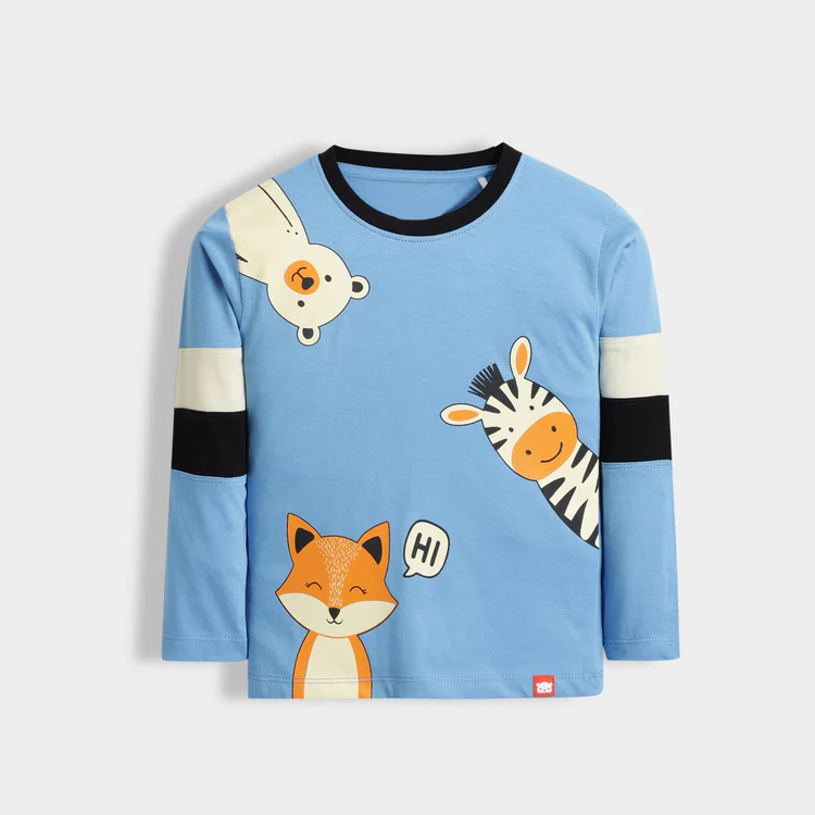 Kids  Animal & Dino Print Long Sleeve T-Shirt Combo (Pack of 3) – Soft Cotton Kidswear