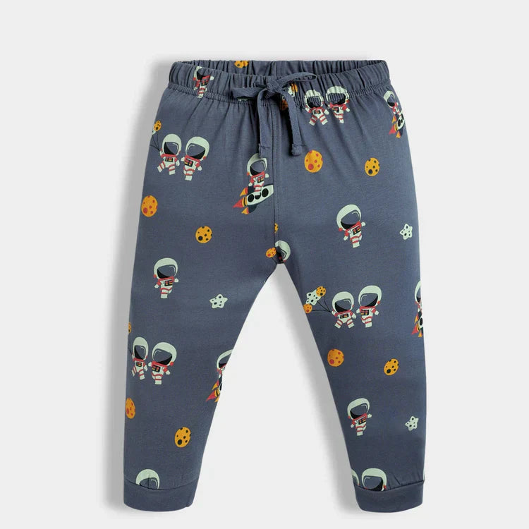 Unisex Kids’ 4-Pack Cotton Pajama Sets – Astronaut, Safari, Lemon & Orange Prints .