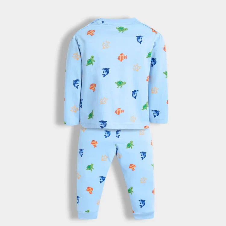 Boys & Girls Full Sleeve Pyjama Set – Sea Animal Theme