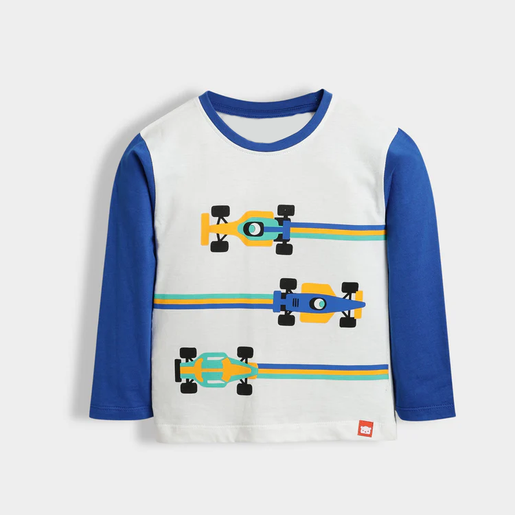 Kids Animal & Racing Print Long Sleeve T-Shirt Combo (Pack of 3) – Soft Cotton Casual Wear