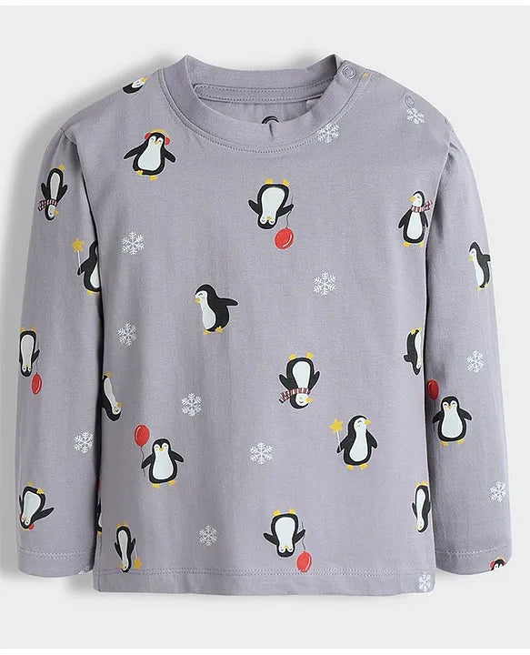 Boys & Girls Full Sleeve Pajama Set – Cute Penguin Theme