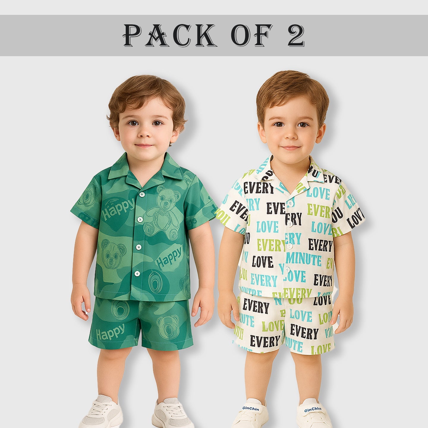 Stylish Green Happy Teddy And Every Minute (Combo Pack Of 2 )