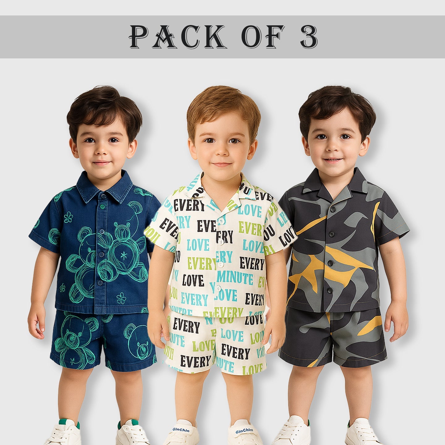 Trendy Every Minute Radium Blue Teddy And Black Yellow (Combo Pack Of 3 )