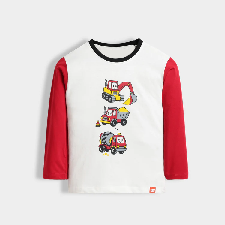 Digger & Dumper Print Cotton Tee .