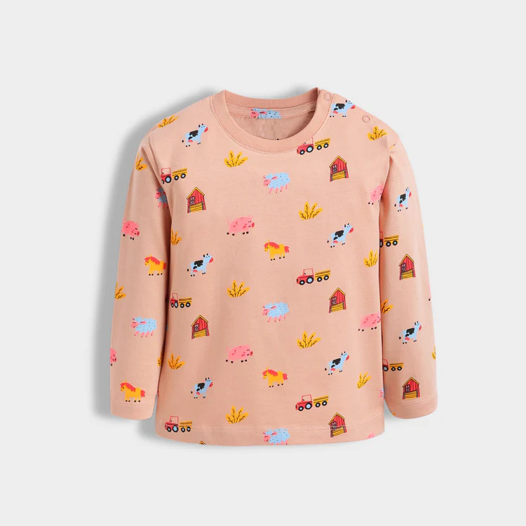 Kids Cotton Nightwear Set – Pack of 3 (Ocean, Farm, Fruit Prints) .