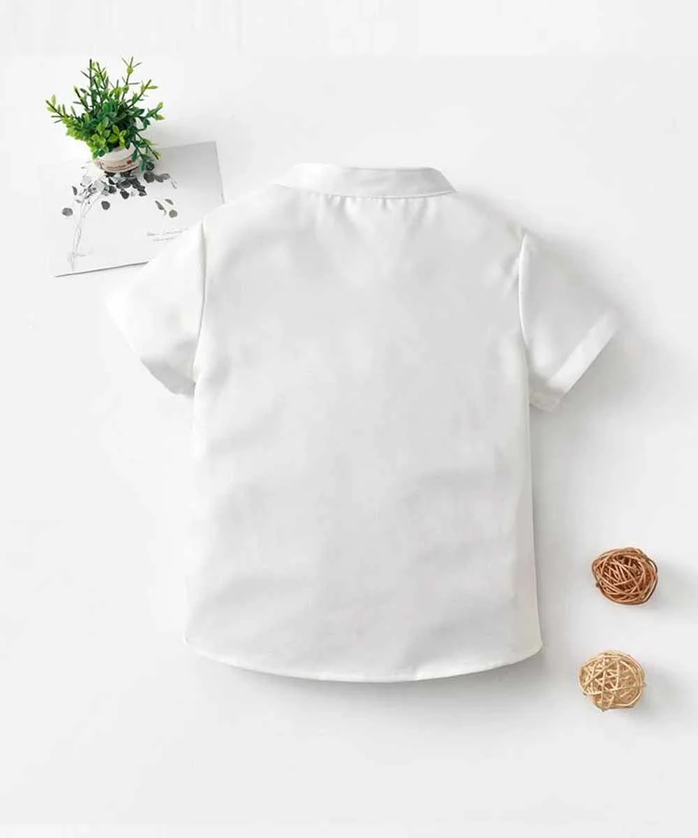 Bwools White House London Border Print Short Sleeve Shirt For Boy.