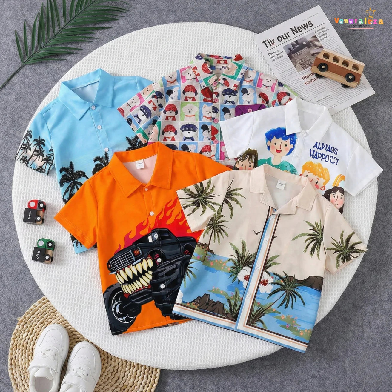Boys Premium Printed Casual Shirt Collection – Trendy Summer Half Sleeve Designs