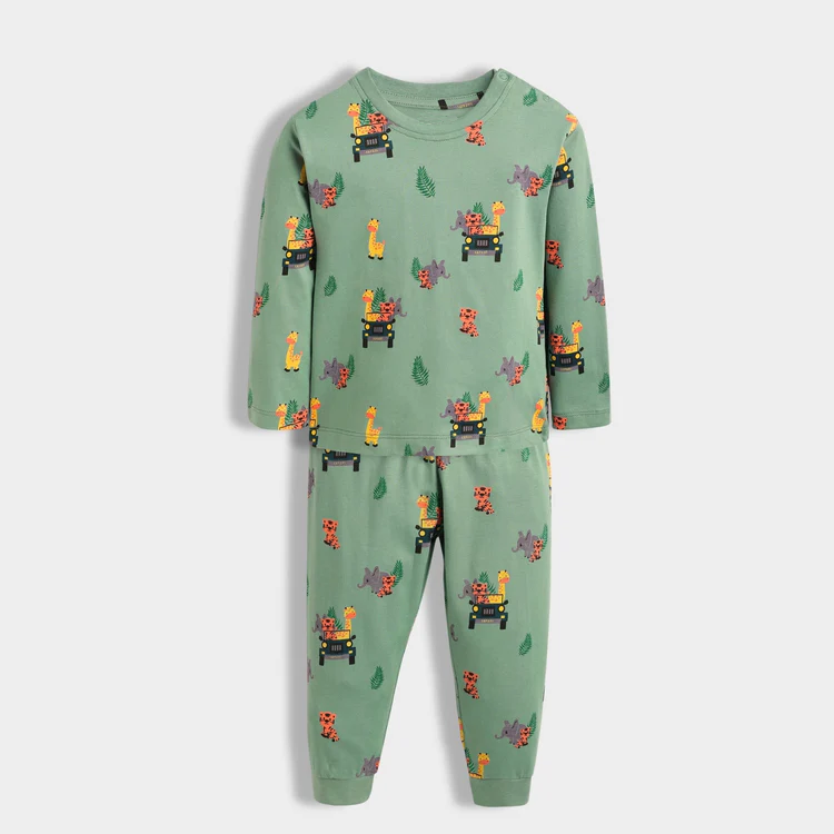 Kids Cotton  wear Set – Pack of 3 (Fruit, Penguin, Safari Jeep Prints) .
