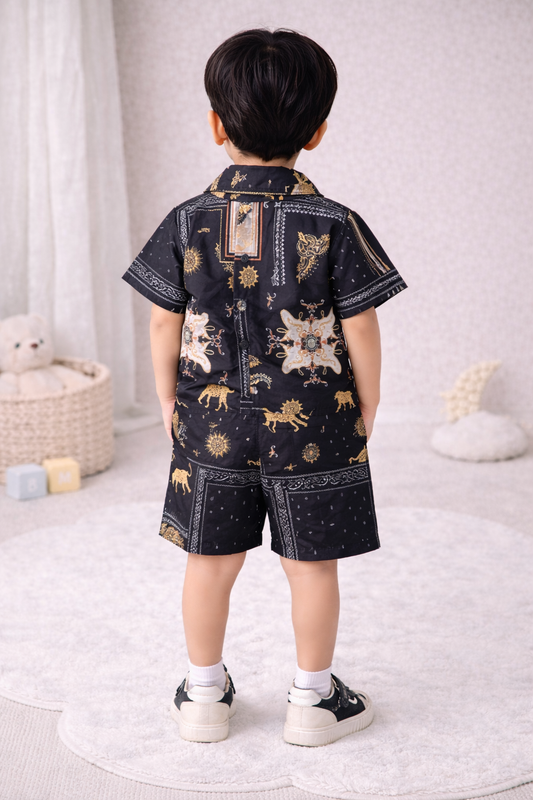 Boys' Midnight Safari Baroque Print 2-Piece Coordination Set