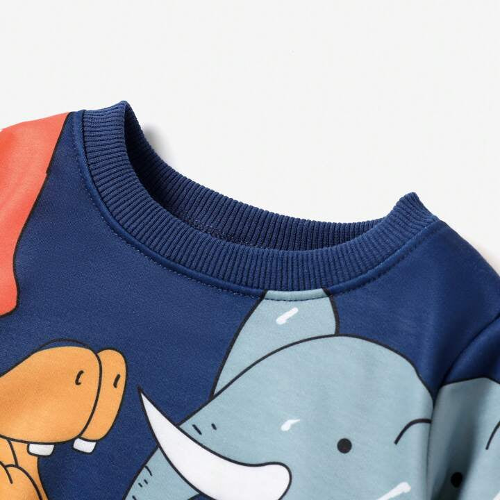 Bwools Baby Boys Blue Animal Full Sleeve T-shirt  and Pant For Boys.