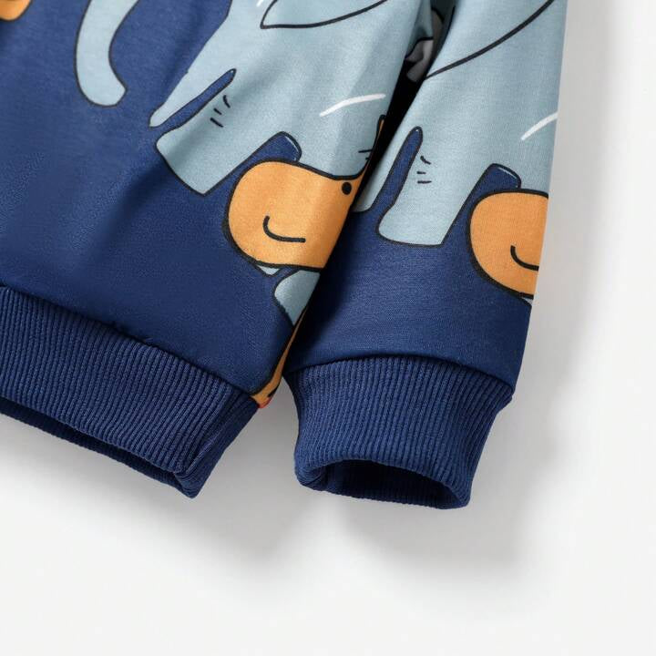 Bwools Baby Boys Blue Animal Full Sleeve T-shirt  and Pant For Boys.