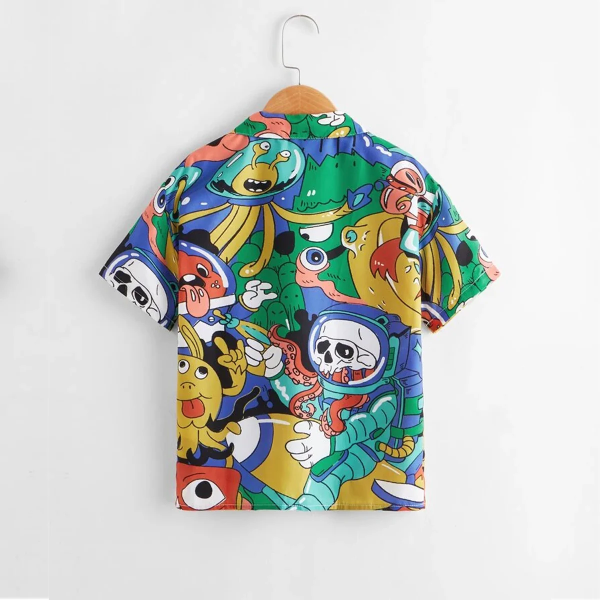 Bwools Ghost Stylish Multicolors Designer Button Front Shirt For Boy.