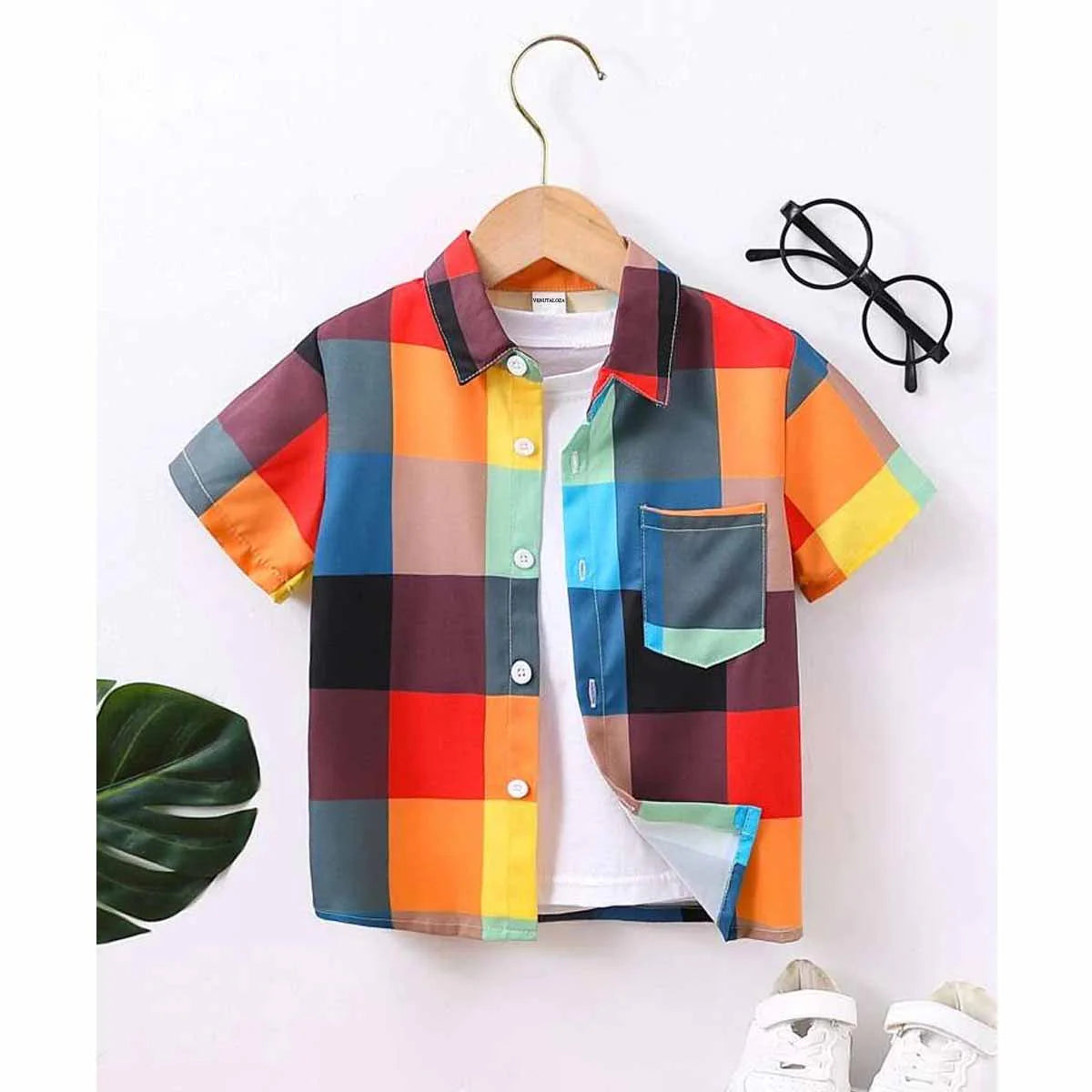 Stylish Multicolors Sky Naryeli  Colourful Graphic Designer Button Front Shirt For Boys ( Pack of 6)