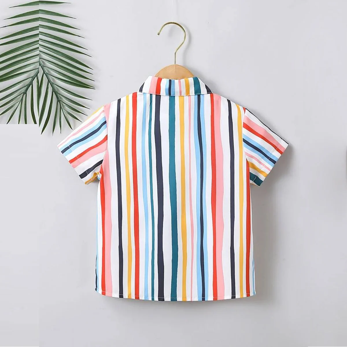 Boy's Multicolor Line Designer Animal Leaf Button Front (Combo pack For 5) Shirt For Boy