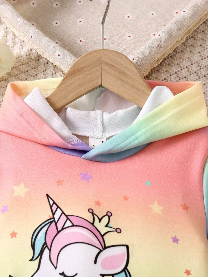 Rainbow Unicorn Printed Sweatshirt & Jogger Set!