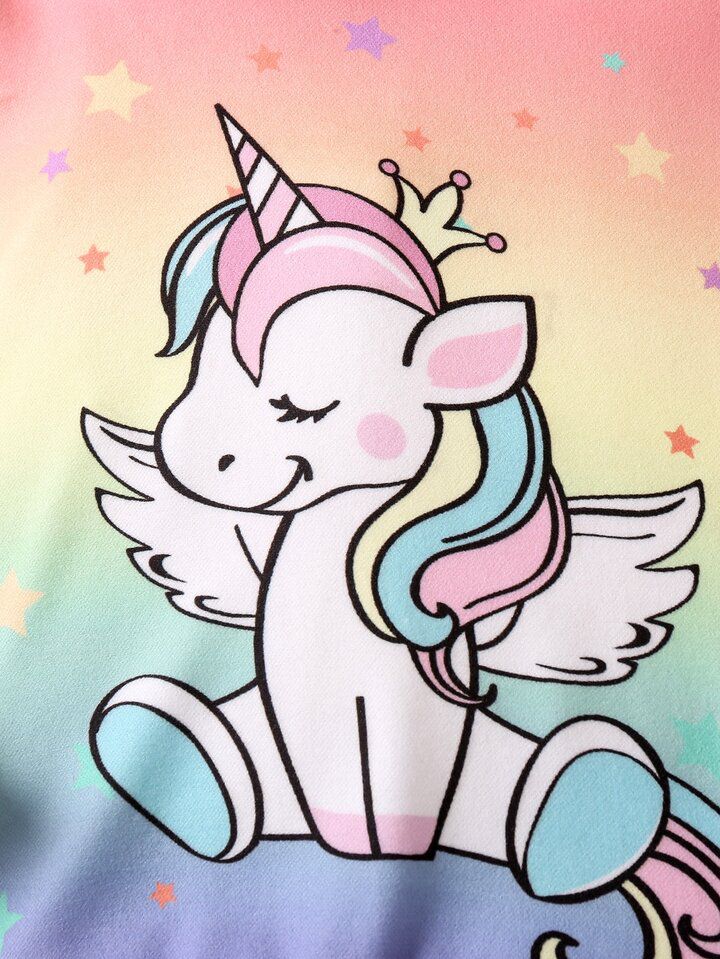 Rainbow Unicorn Printed Sweatshirt & Jogger Set!