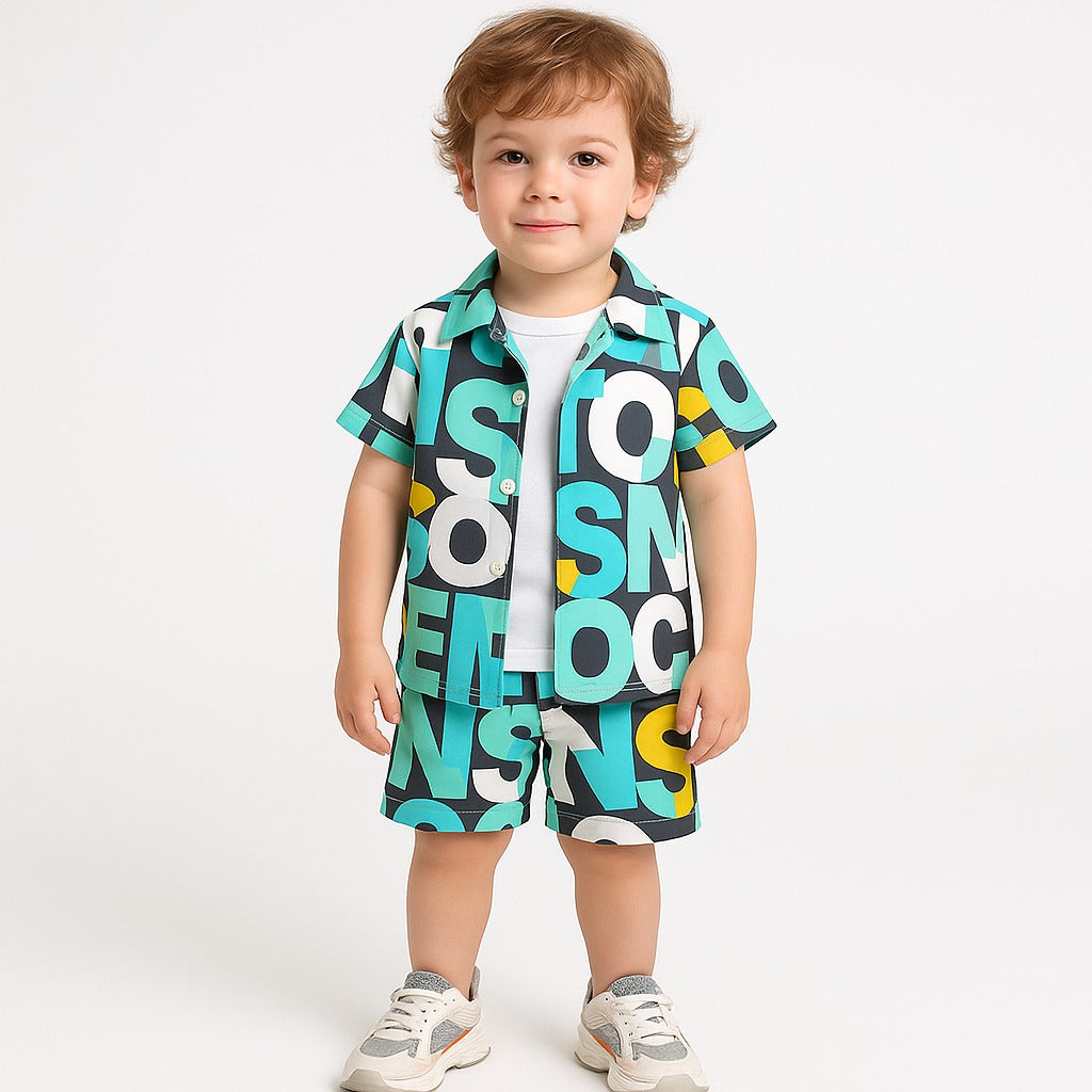 Unique Black Radium ABCD Letter Unisex Co-rd Set .