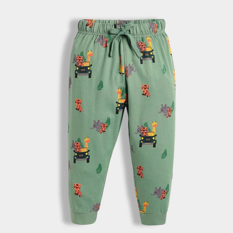 Unisex Kids’ 4-Pack Cotton Pajama Sets – Astronaut, Safari, Lemon & Orange Prints .