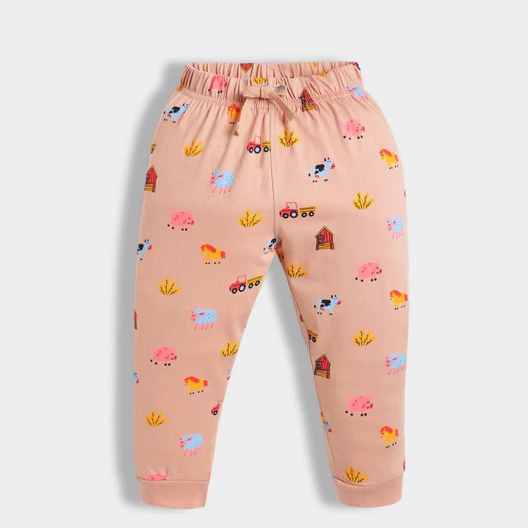 Kids Cotton Nightwear Set – Pack of 3 (Ocean, Farm, Fruit Prints) .