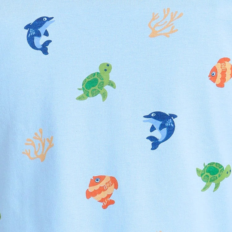 Kids Cotton Nightwear Set – Pack of 3 (Ocean, Farm, Fruit Prints) .