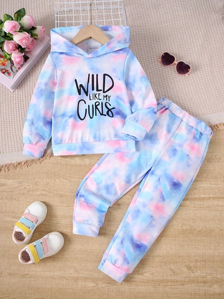“Wild Like My Curls” Tie-Dye Hoodie & Jogger Set.