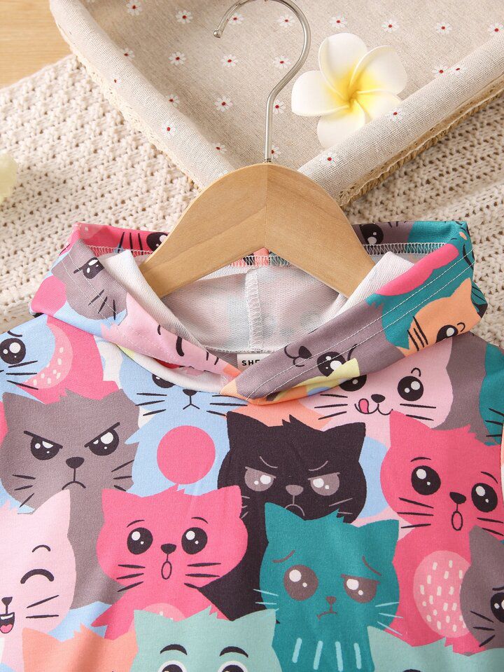 Coloring Cat  Printed Sweatshirt & Jogger Set!