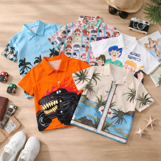 Boys Premium Printed Casual Shirt Collection – Trendy Summer Half Sleeve Designs